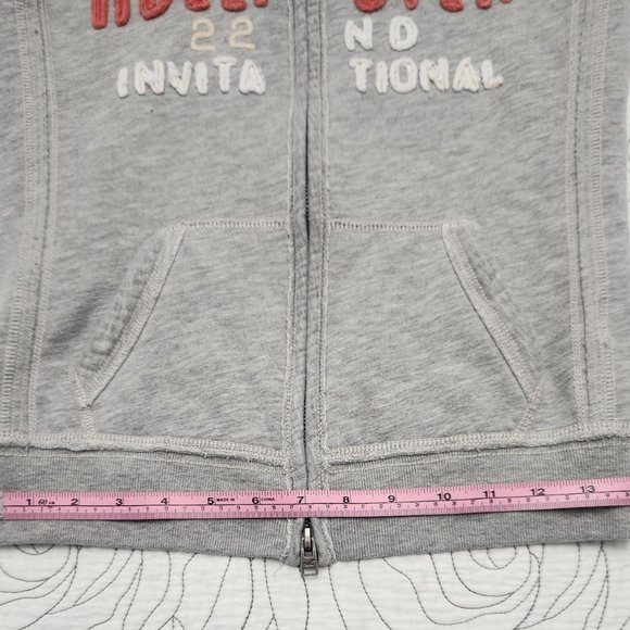 [S] Gray Zip Up Hollister Hooded Sweater - Picture 7 of 7